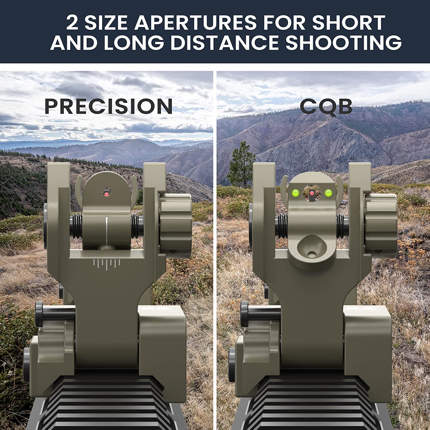Feyachi S27-SS Fiber Optic Iron Sights - Flip Up Sight Set feyachi Default Title Default Title-