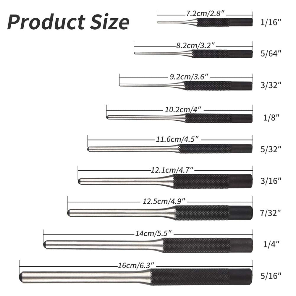 Feyachi PS27 Roll Pin Punch Set - Steel Tool Kit